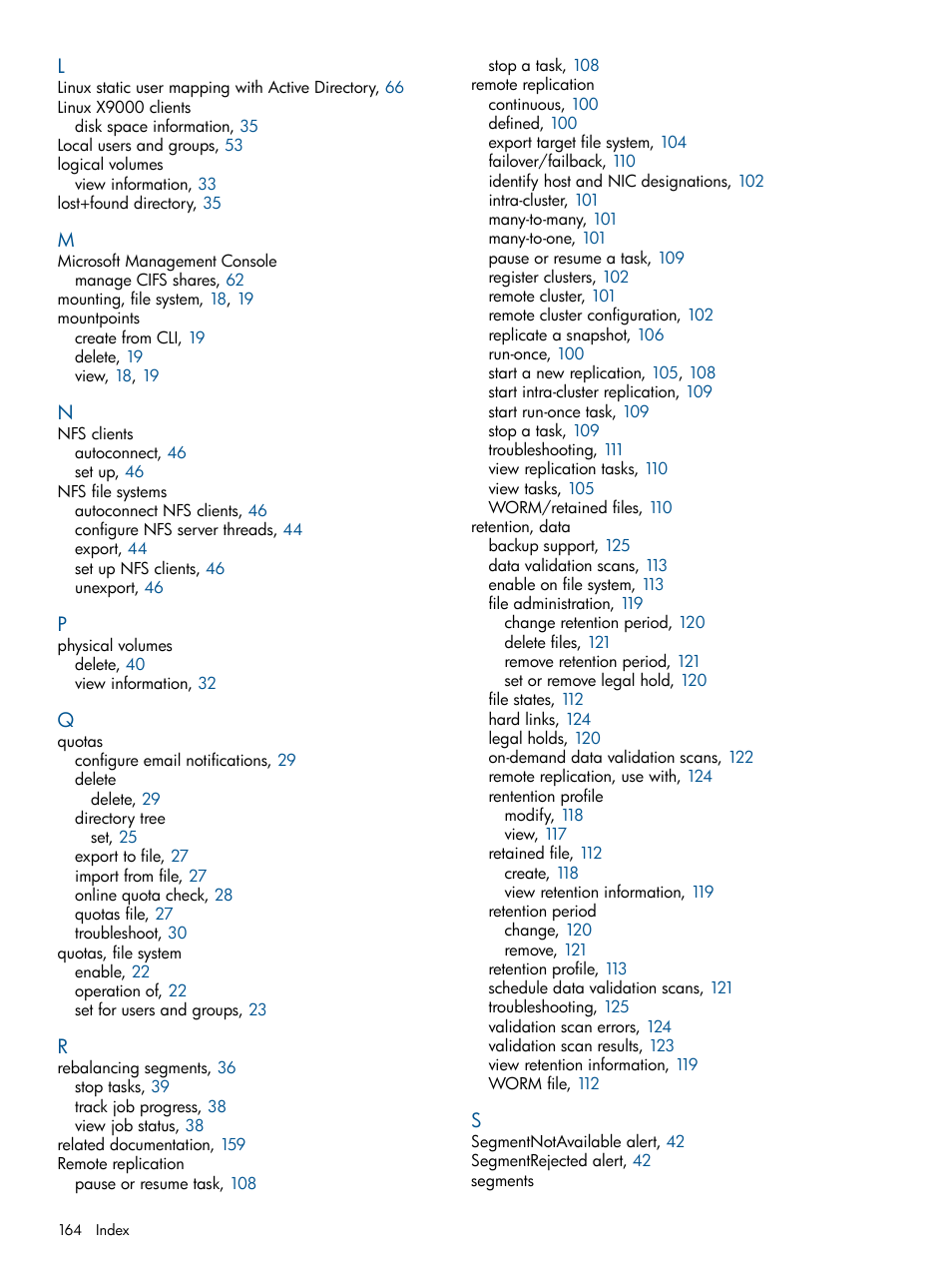 HP StoreAll Storage User Manual | Page 164 / 165