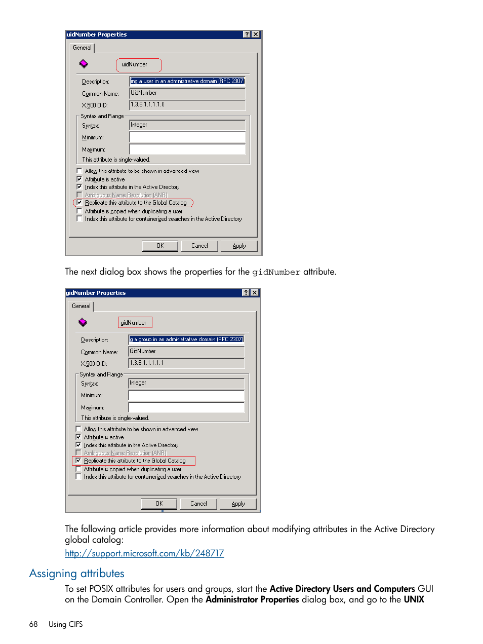 Assigning attributes | HP StoreAll Storage User Manual | Page 68 / 165