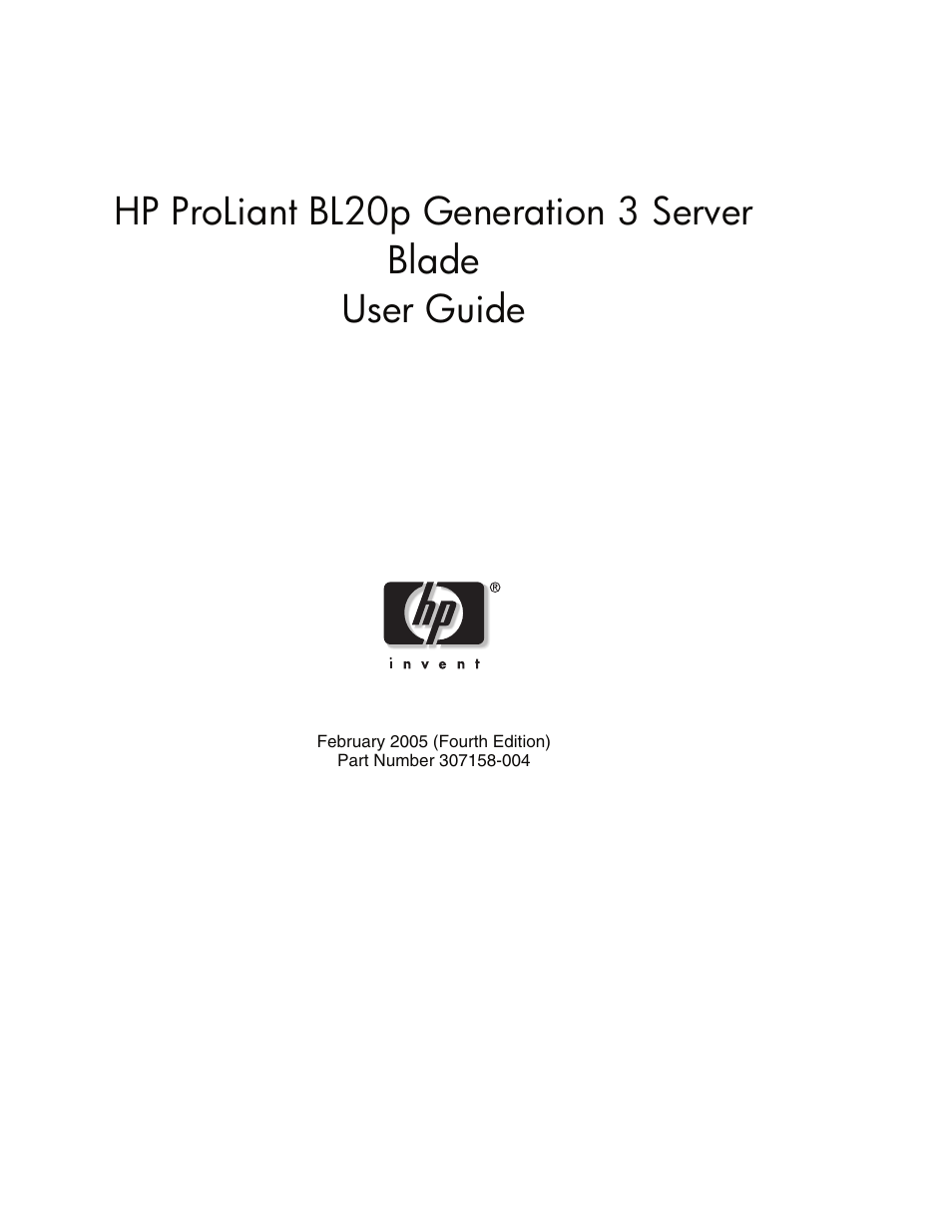 HP ProLiant BL20p G3 Server Blade User Manual | 115 pages