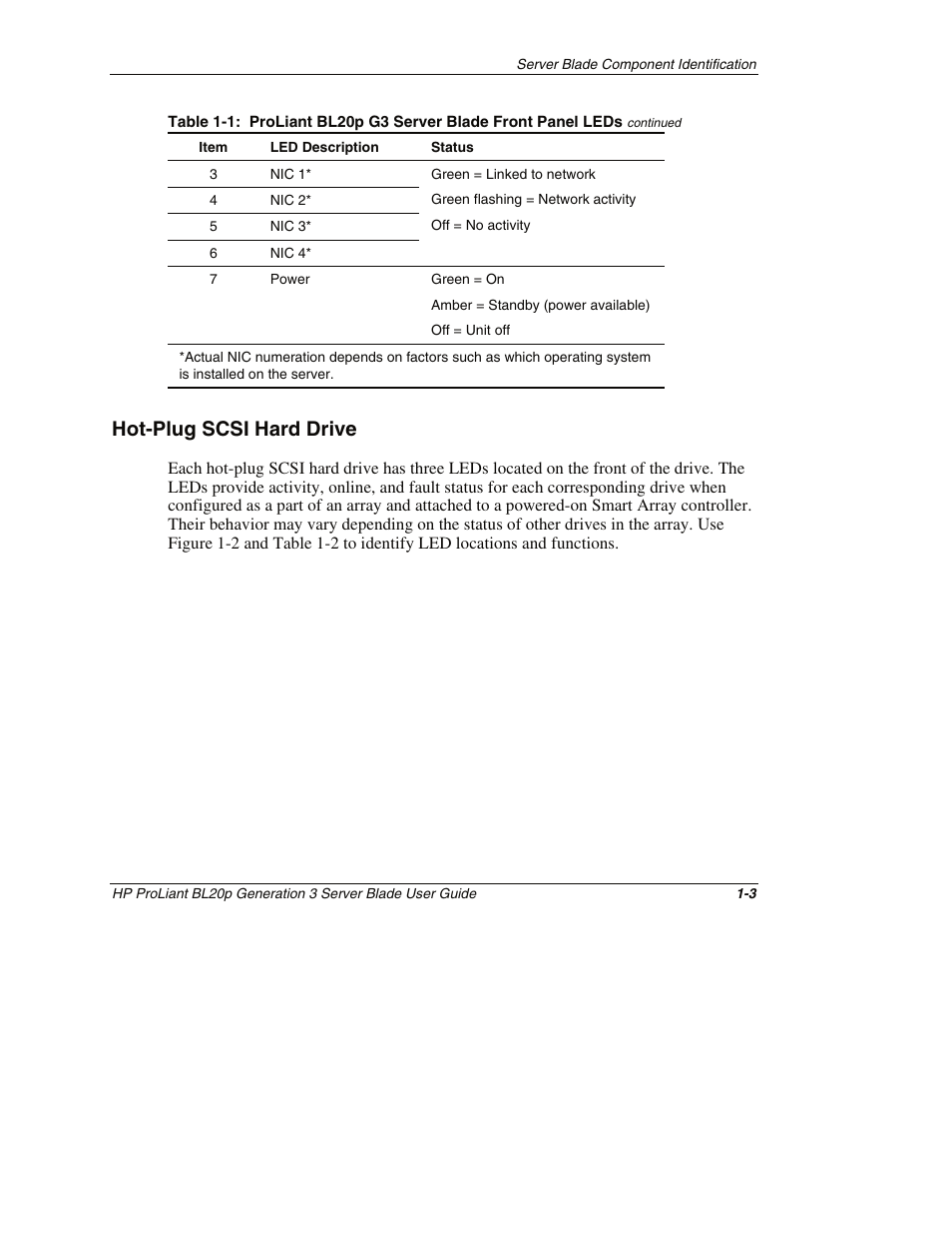 Hot-plug scsi hard drive, Hot-plug scsi hard drive -3 | HP ProLiant BL20p G3 Server Blade User Manual | Page 14 / 115