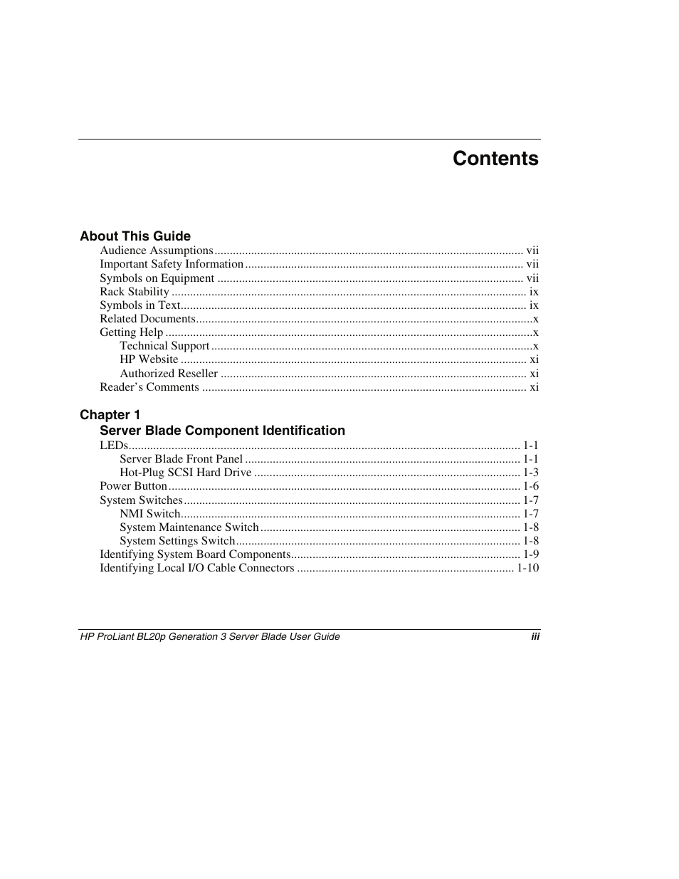 HP ProLiant BL20p G3 Server Blade User Manual | Page 3 / 115