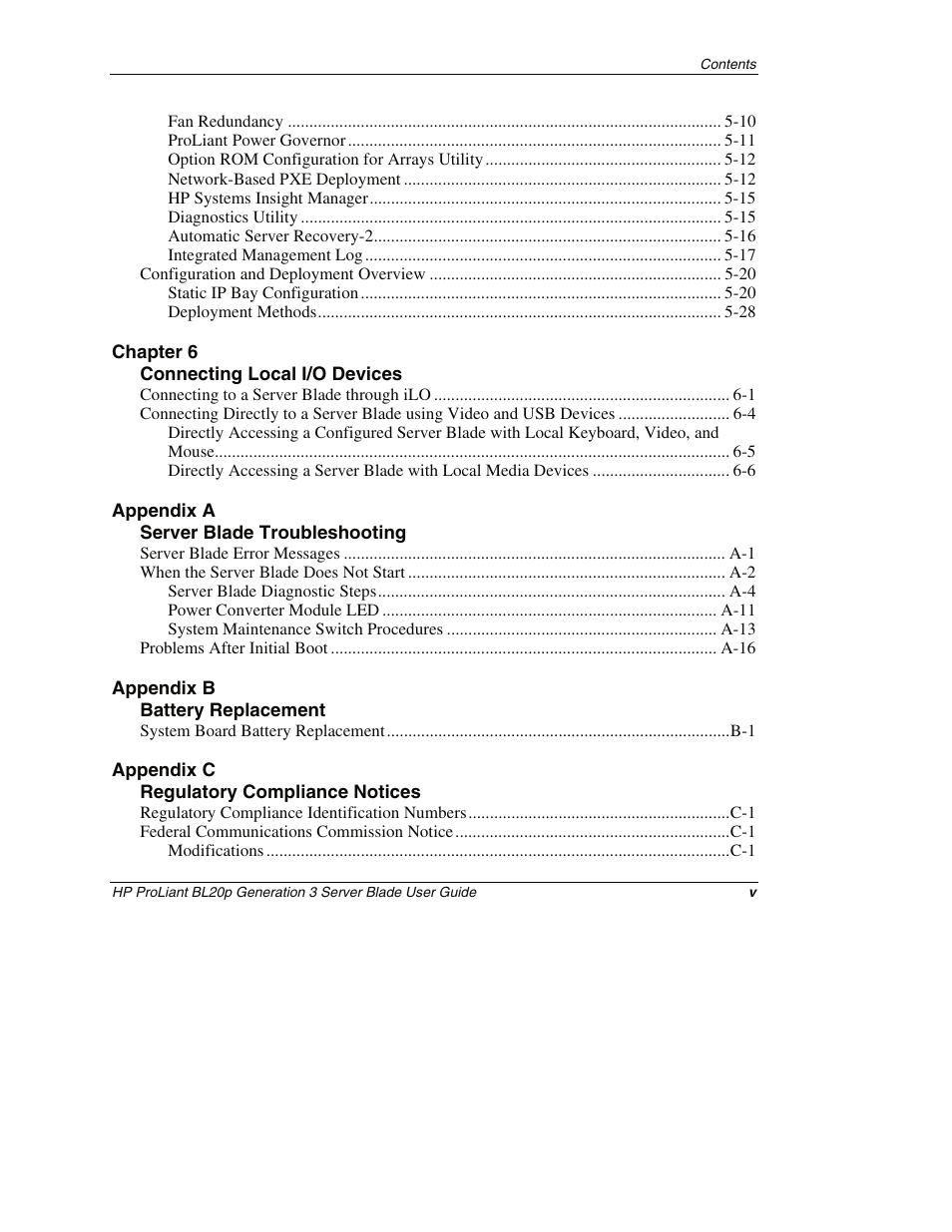 HP ProLiant BL20p G3 Server Blade User Manual | Page 5 / 115