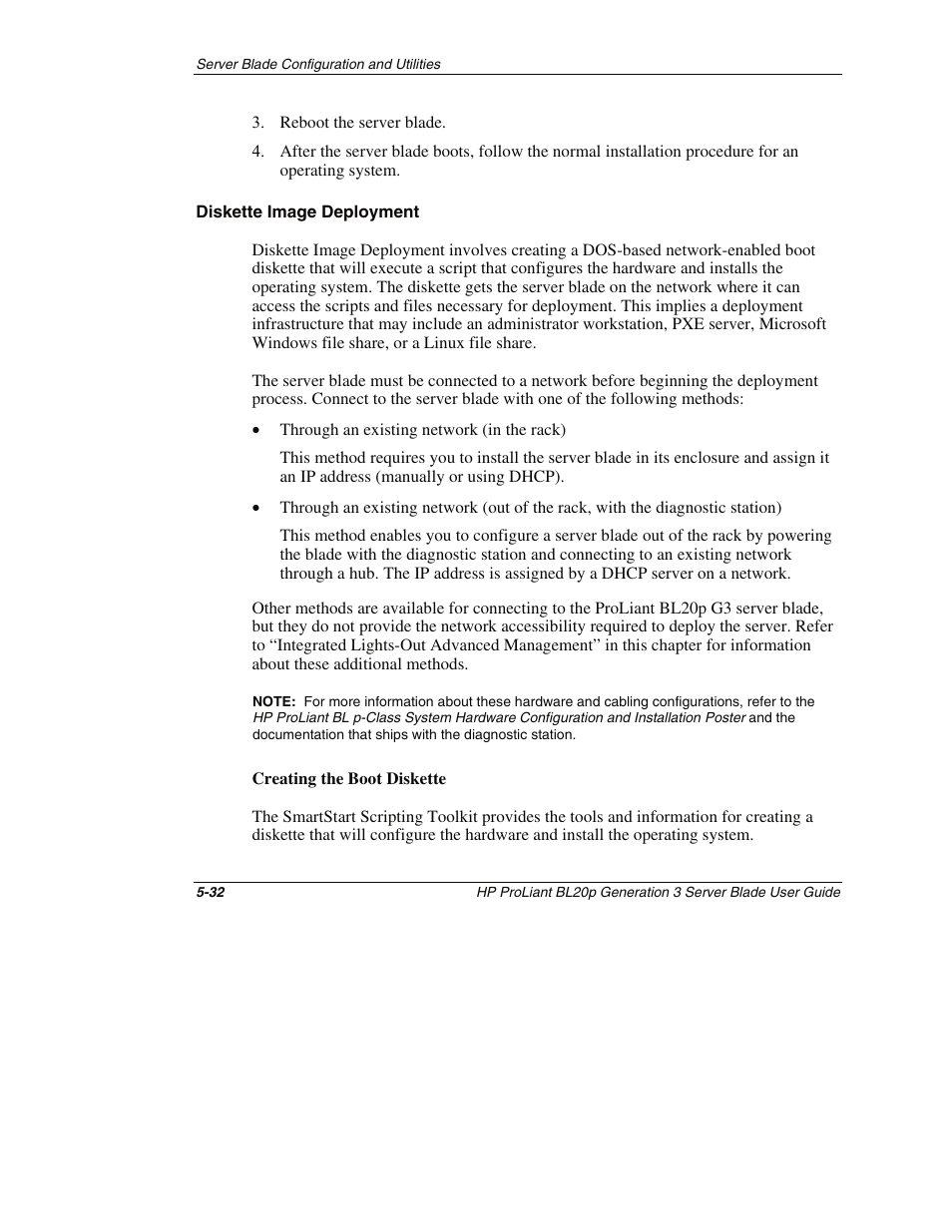 Diskette image deployment | HP ProLiant BL20p G3 Server Blade User Manual | Page 76 / 115