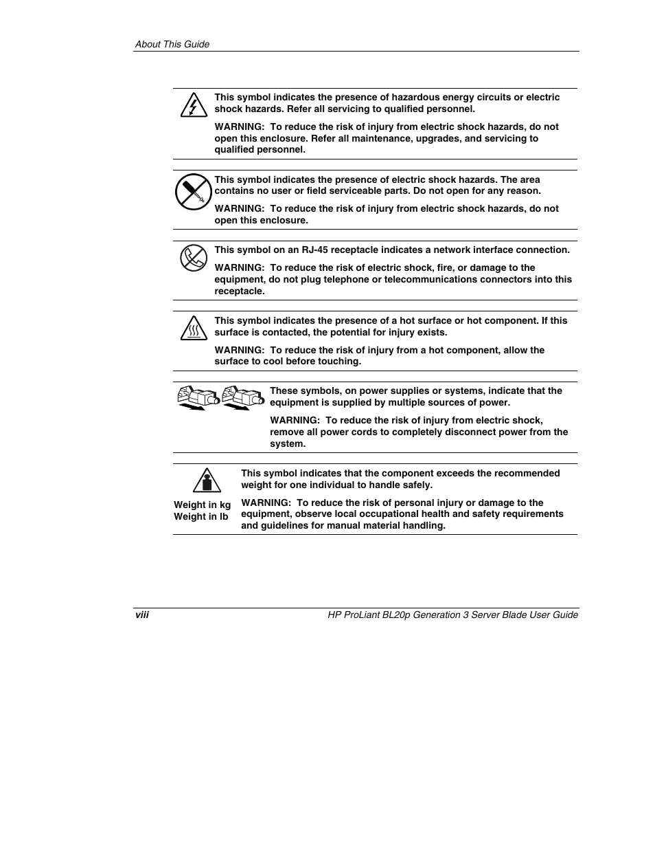 HP ProLiant BL20p G3 Server Blade User Manual | Page 8 / 115