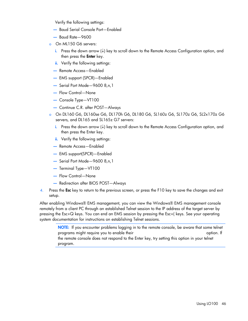 HP ProLiant SL165z G7 Server User Manual | Page 46 / 66