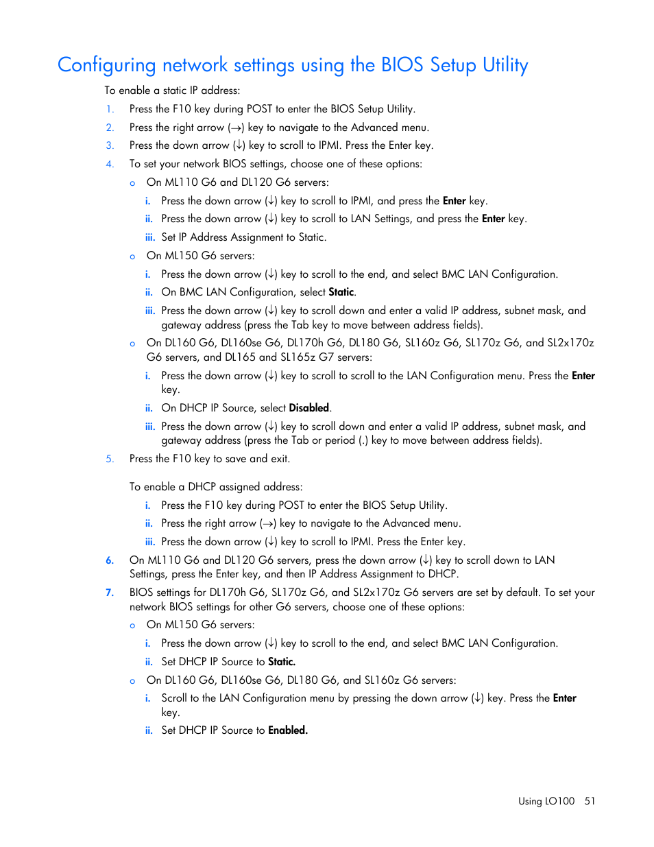 HP ProLiant SL165z G7 Server User Manual | Page 51 / 66