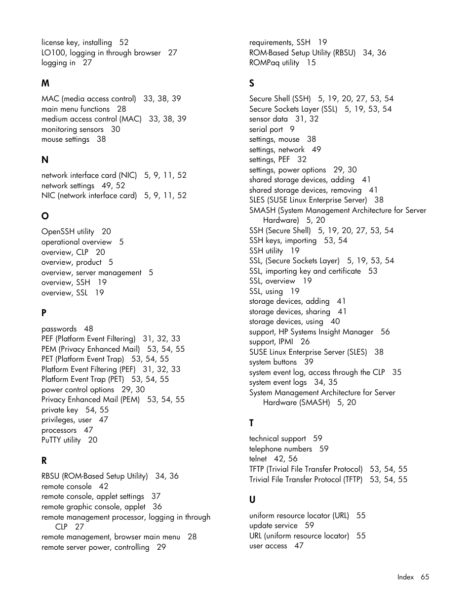 HP ProLiant SL165z G7 Server User Manual | Page 65 / 66