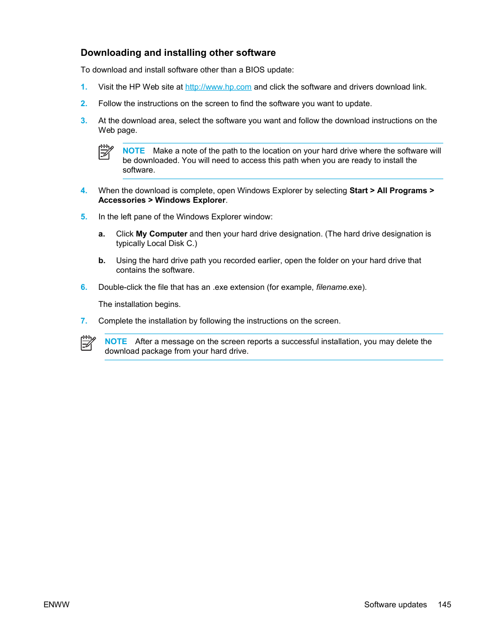Downloading and installing other software | HP Pavilion dv5221tx Notebook PC User Manual | Page 155 / 184
