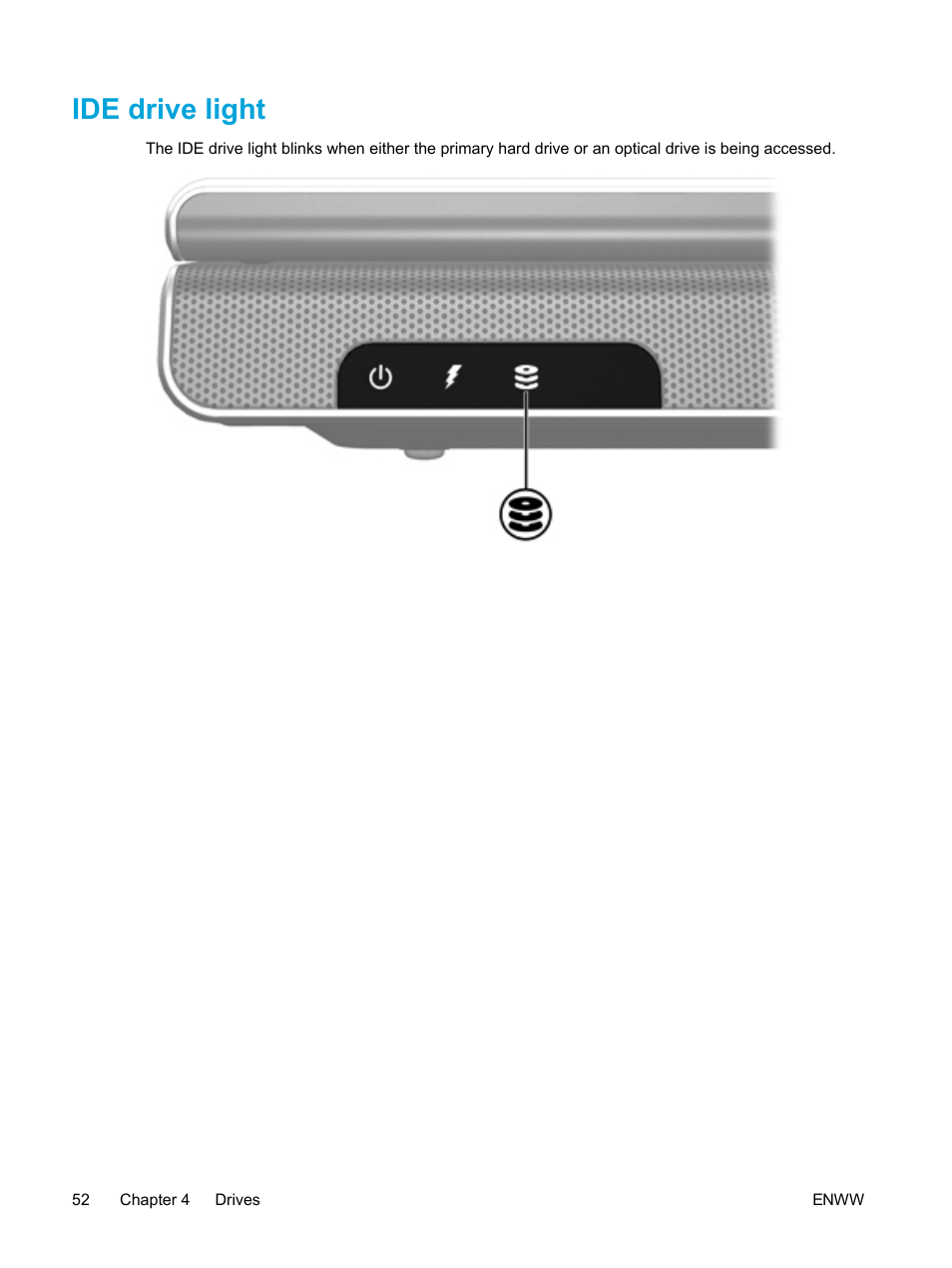 Ide drive light | HP Pavilion dv5221tx Notebook PC User Manual | Page 62 / 184