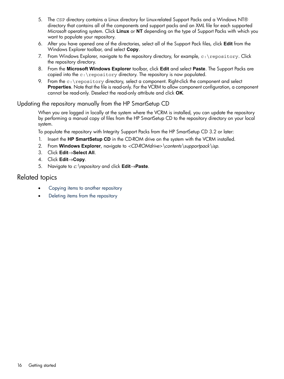 Related topics | HP Insight Foundation Software for ProLiant User Manual | Page 16 / 51