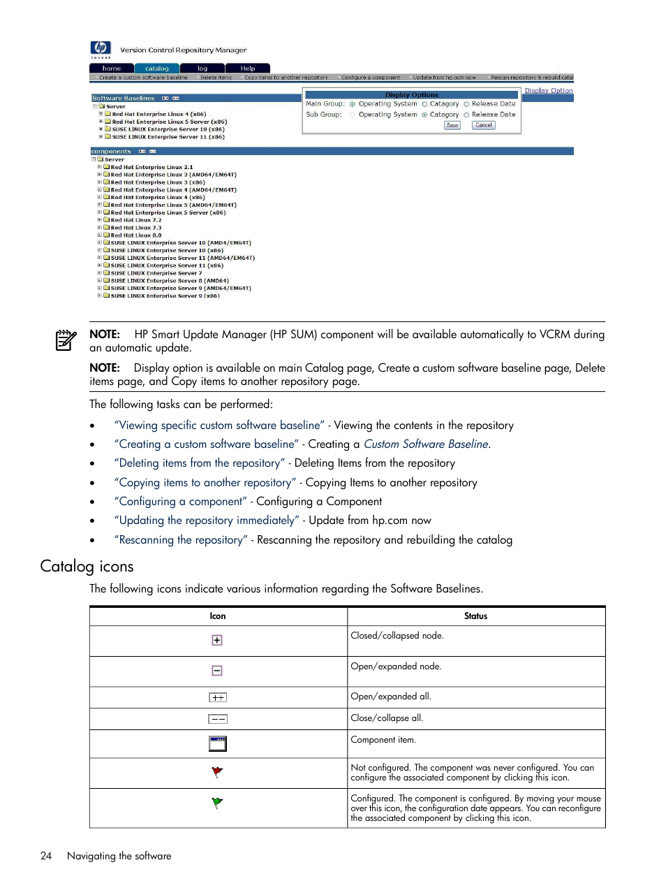 Catalog icons | HP Insight Foundation Software for ProLiant User Manual | Page 24 / 51