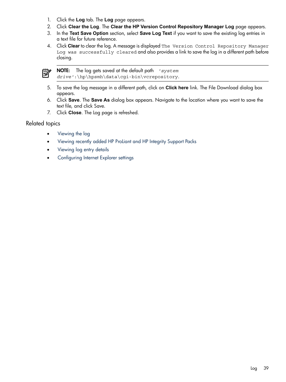 Related topics | HP Insight Foundation Software for ProLiant User Manual | Page 39 / 51