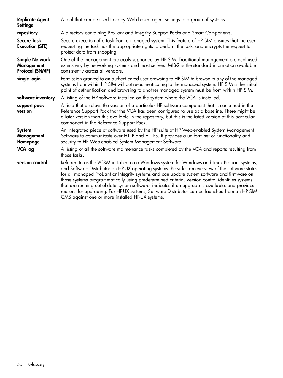 System management, Repository | HP Insight Foundation Software for ProLiant User Manual | Page 50 / 51