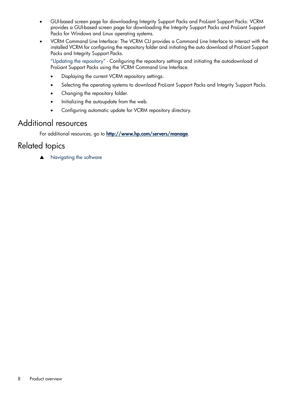 Additional resources, Related topics, Additional resources related topics | HP Insight Foundation Software for ProLiant User Manual | Page 8 / 51