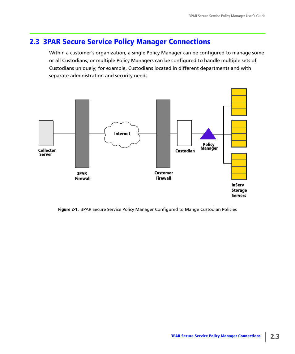 3 3par secure service policy manager connections, 3par secure service policy manager connections | HP 3PAR Service Processors User Manual | Page 13 / 78