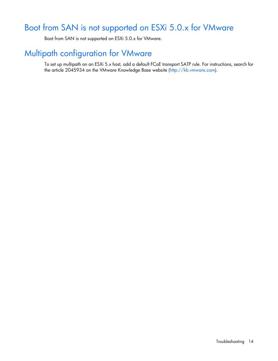Multipath configuration for vmware | HP StoreFabric Converged Network Adapters User Manual | Page 14 / 20