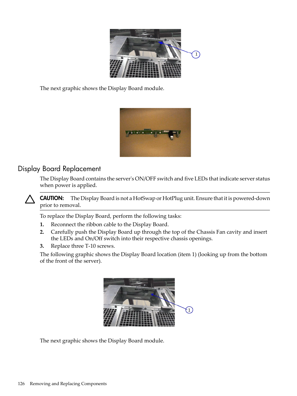 Display board replacement | HP 9000 rp5400 Servers User Manual | Page 126 / 163