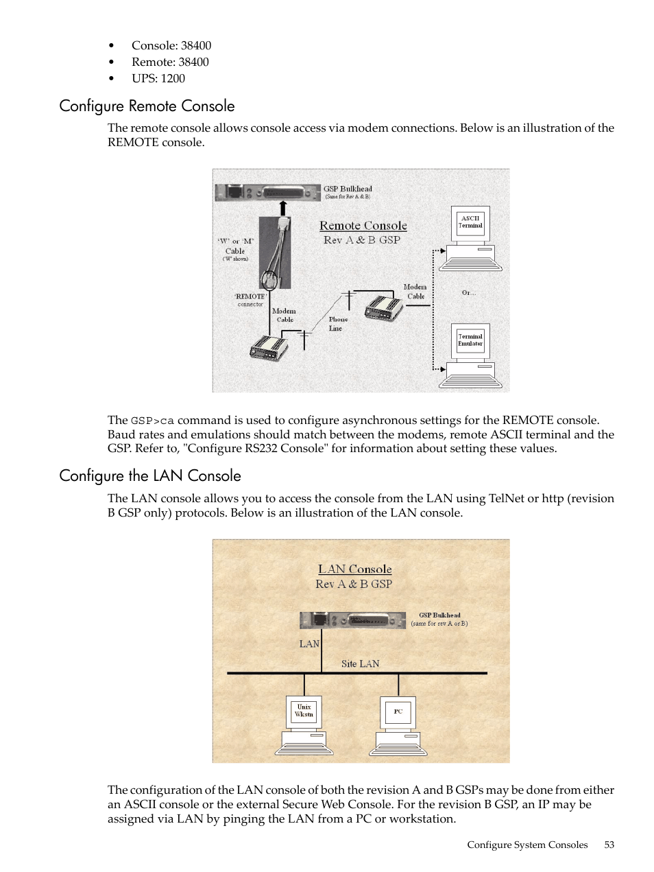 Configure remote console, Configure the lan console, Configure remote console configure the lan console | HP 9000 rp5400 Servers User Manual | Page 53 / 163