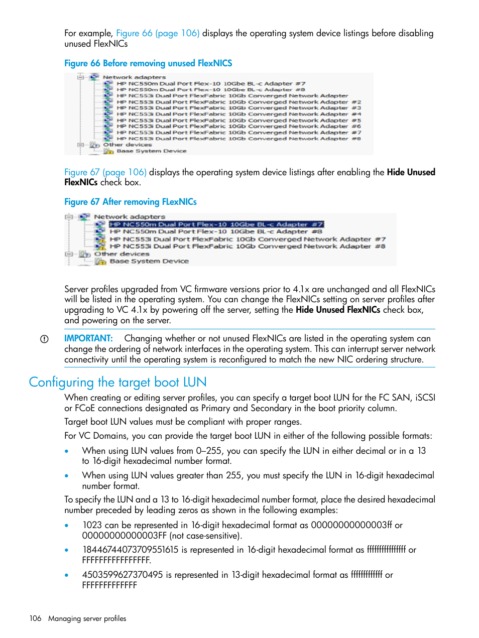 Configuring the target boot lun | HP Insight Management-Software User Manual | Page 106 / 194