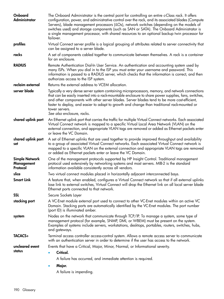 HP Insight Management-Software User Manual | Page 190 / 194