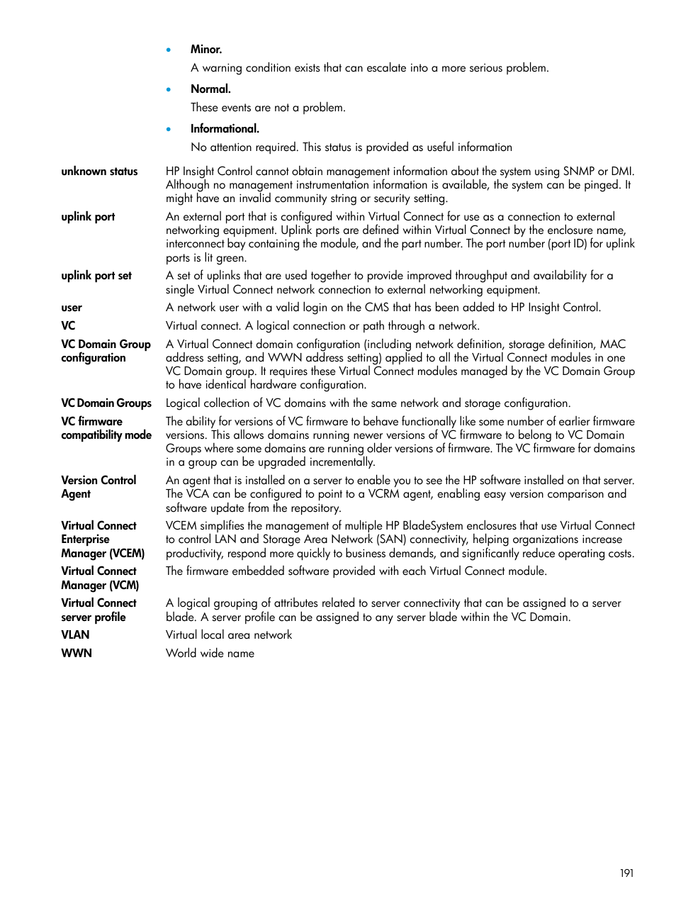 HP Insight Management-Software User Manual | Page 191 / 194