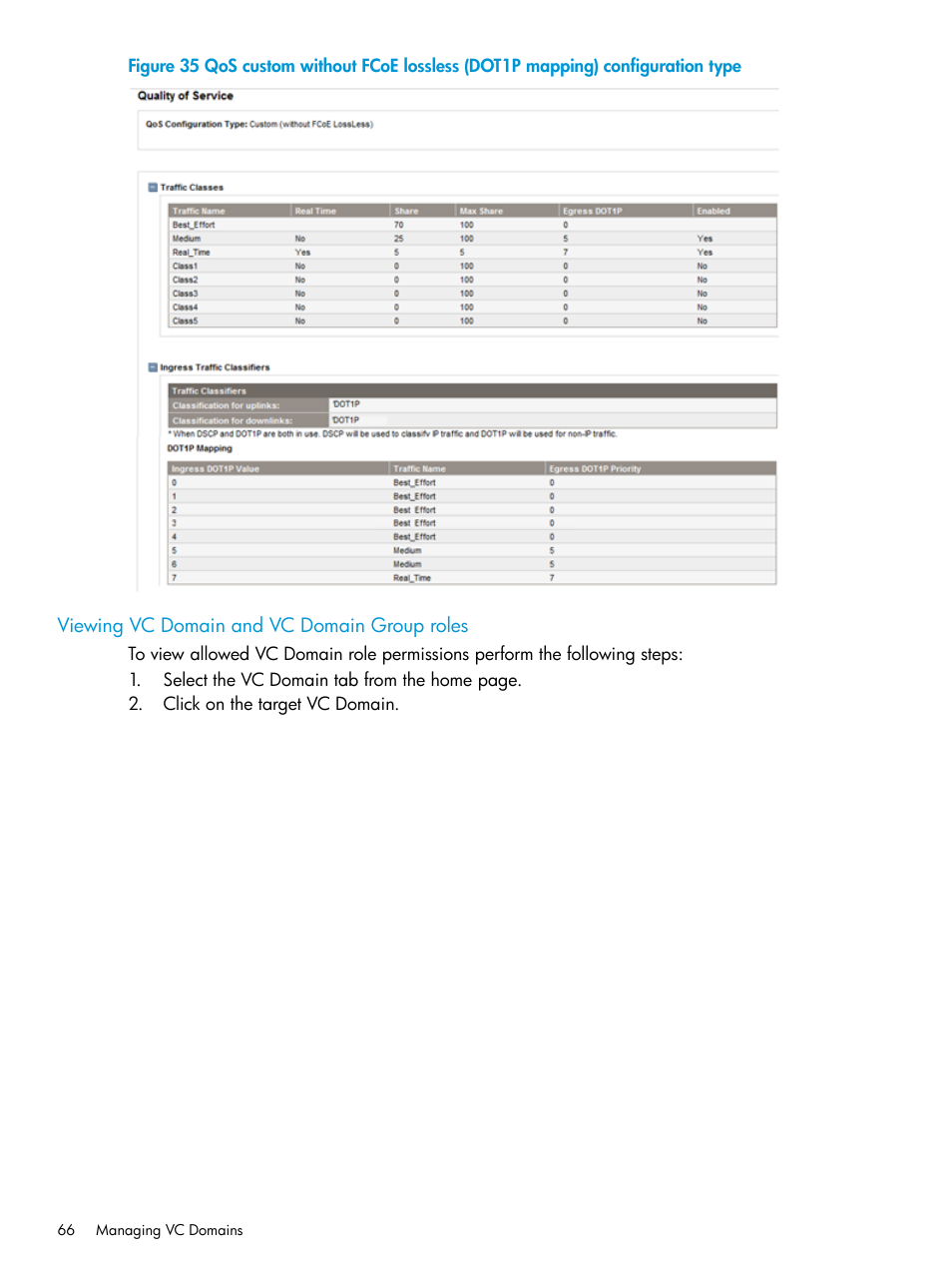 Viewing vc domain and vc domain group roles | HP Insight Management-Software User Manual | Page 66 / 194