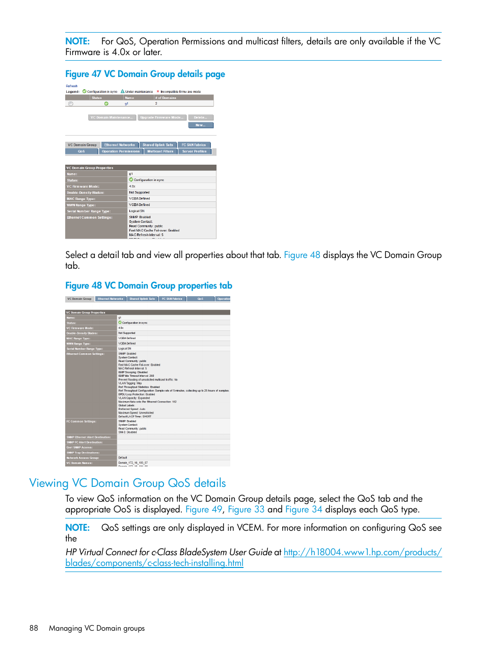 Viewing vc domain group qos details | HP Insight Management-Software User Manual | Page 88 / 194