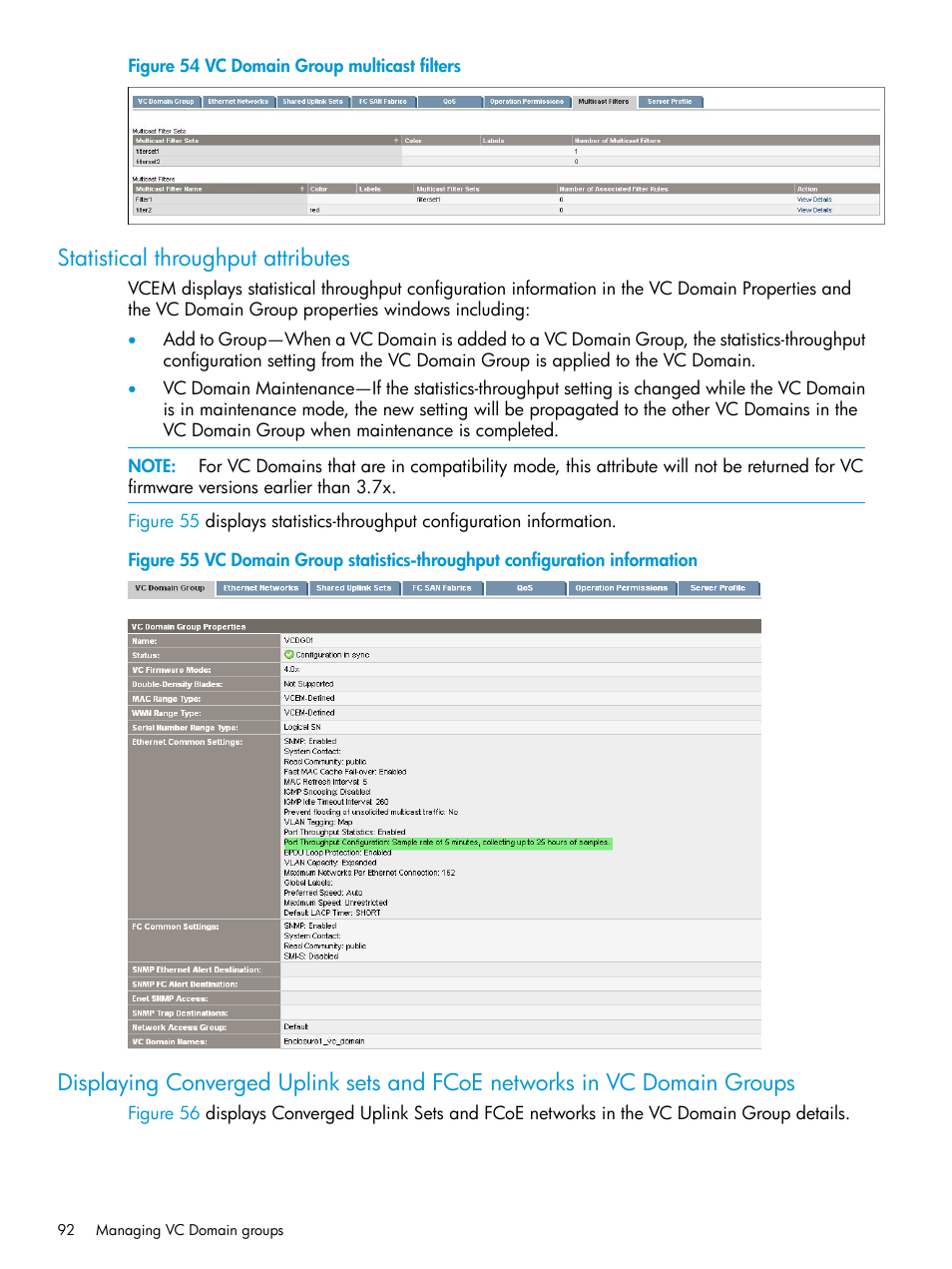 Statistical throughput attributes | HP Insight Management-Software User Manual | Page 92 / 194