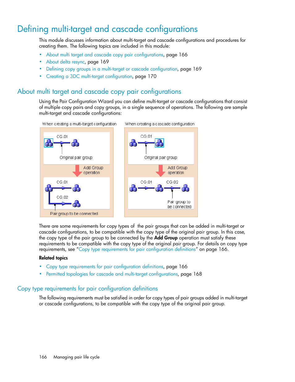 Defining multi-target and cascade configurations | HP XP P9000 Command View Advanced Edition Software User Manual | Page 166 / 492