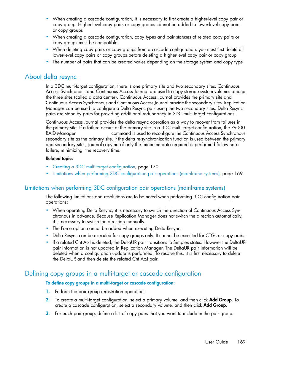 About delta resync | HP XP P9000 Command View Advanced Edition Software User Manual | Page 169 / 492
