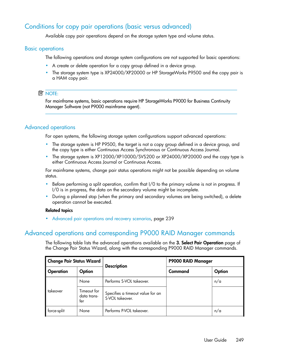 Advanced | HP XP P9000 Command View Advanced Edition Software User Manual | Page 249 / 492