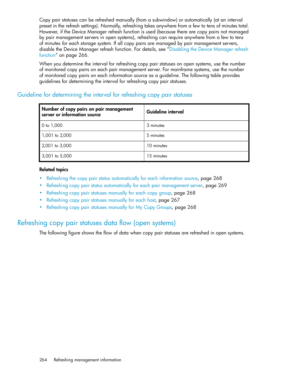 Refreshing copy pair, Statuses data flow (open systems) | HP XP P9000 Command View Advanced Edition Software User Manual | Page 264 / 492