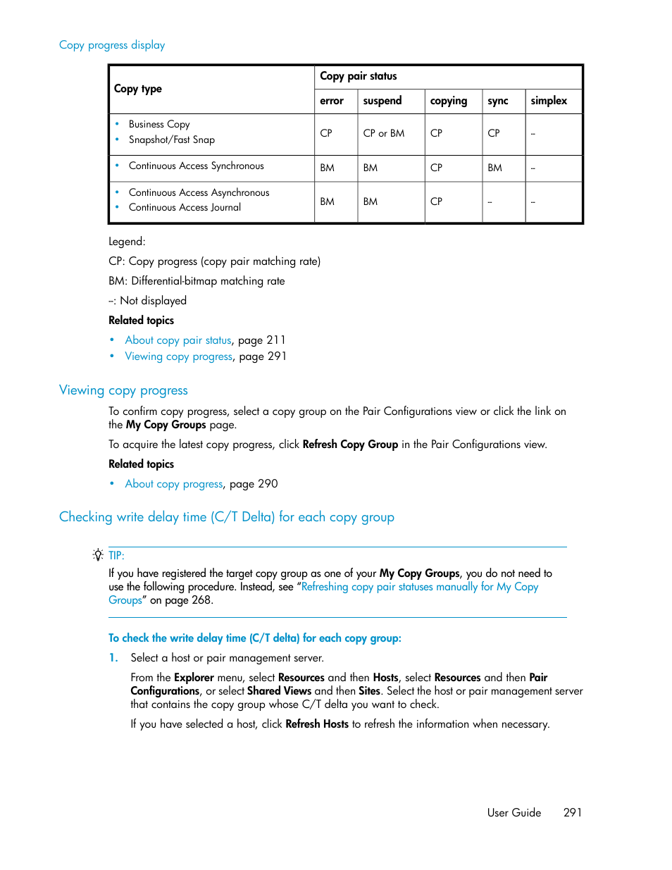 Viewing copy progress | HP XP P9000 Command View Advanced Edition Software User Manual | Page 291 / 492