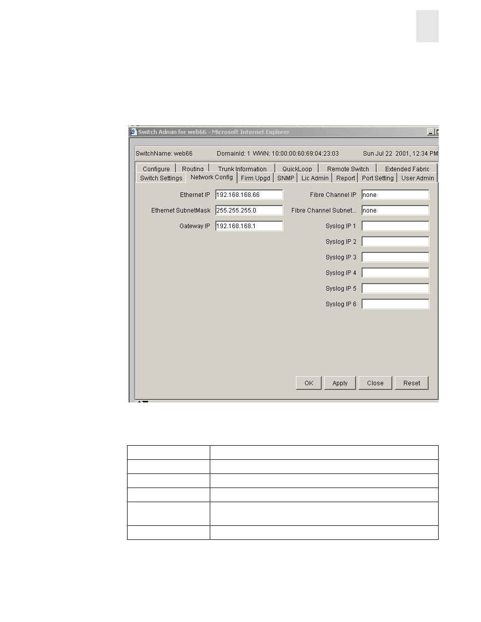 Network configuration tab, 4network configuration tab | HP Surestore 6164 Switch User Manual | Page 129 / 161