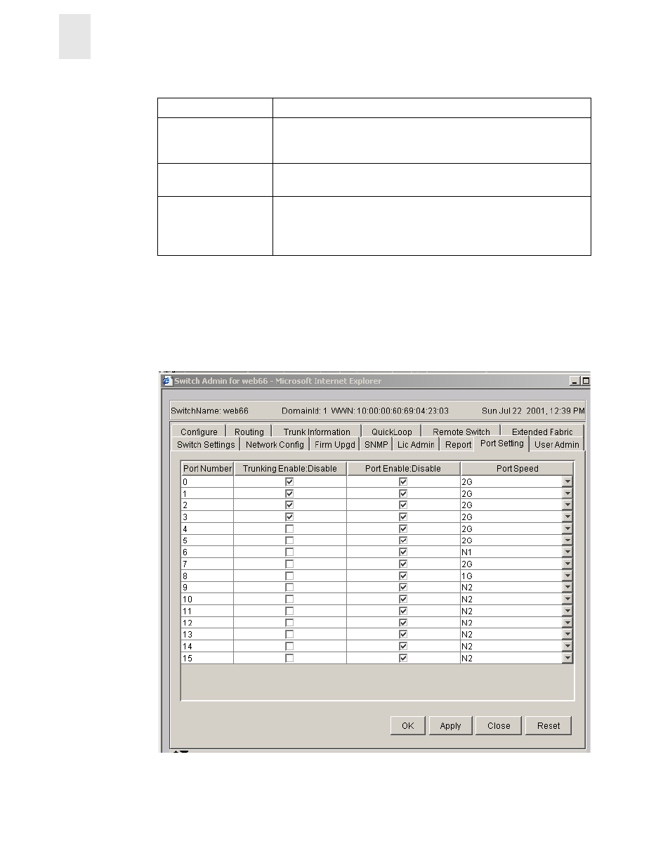 Port settings tab, 4port settings tab | HP Surestore 6164 Switch User Manual | Page 130 / 161