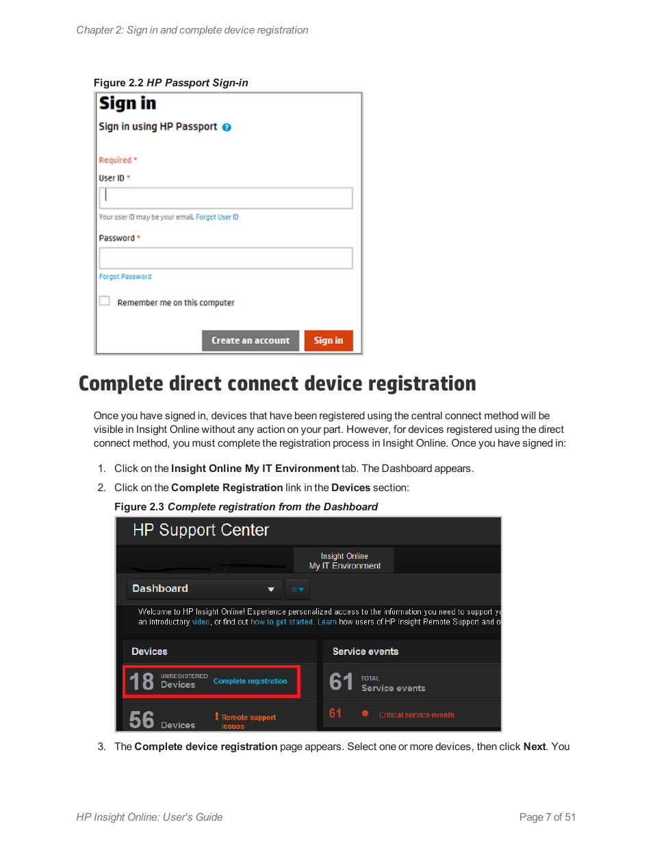 Complete direct connect device registration | HP Insight Online Software User Manual | Page 7 / 51