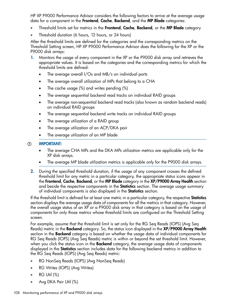 HP XP Performance Advisor Software User Manual | Page 108 / 417