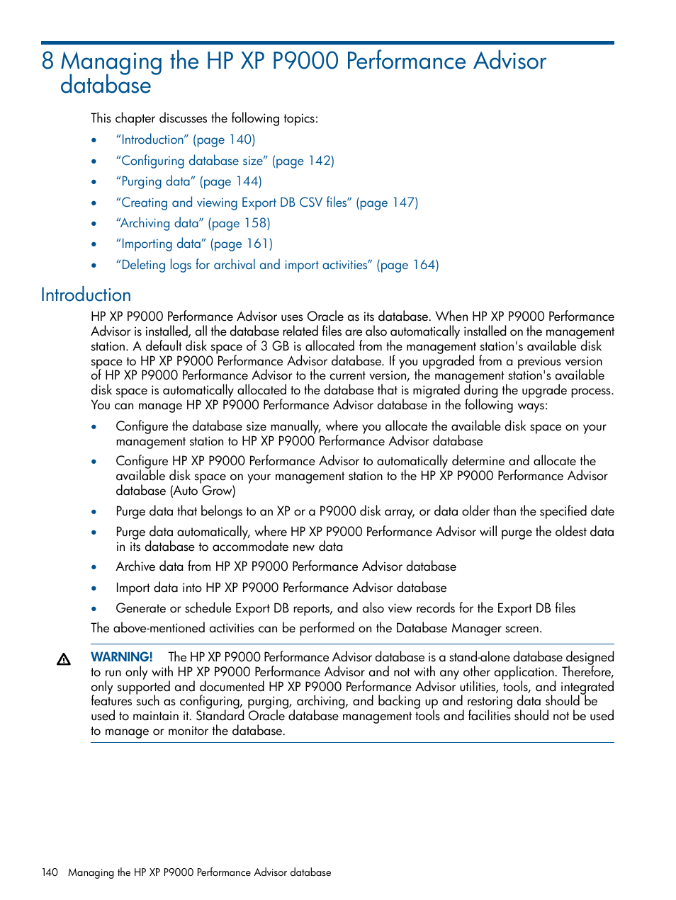 Introduction | HP XP Performance Advisor Software User Manual | Page 140 / 417