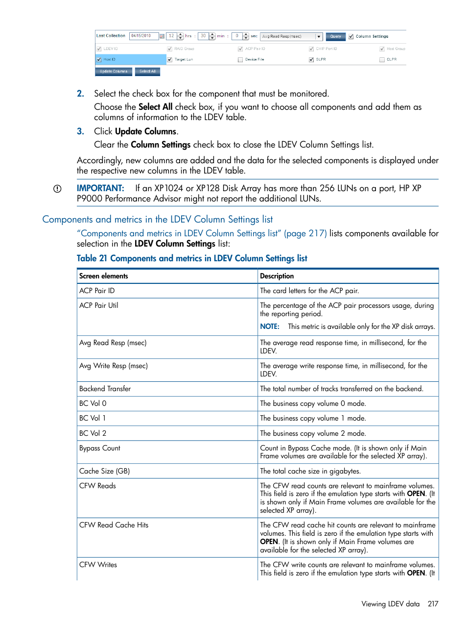 HP XP Performance Advisor Software User Manual | Page 217 / 417