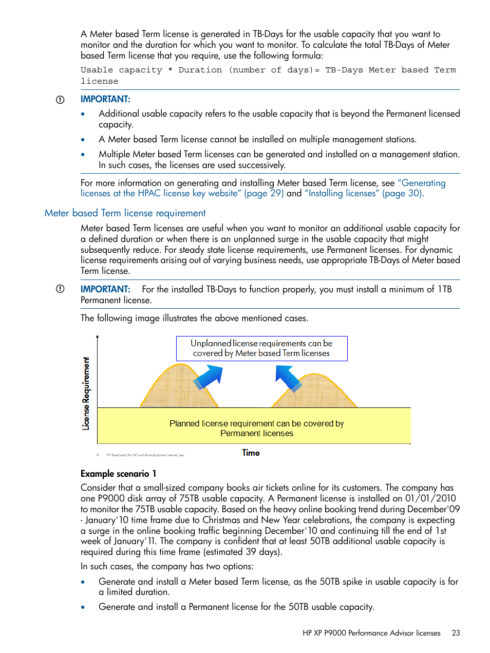 Meter based term license requirement | HP XP Performance Advisor Software User Manual | Page 23 / 417