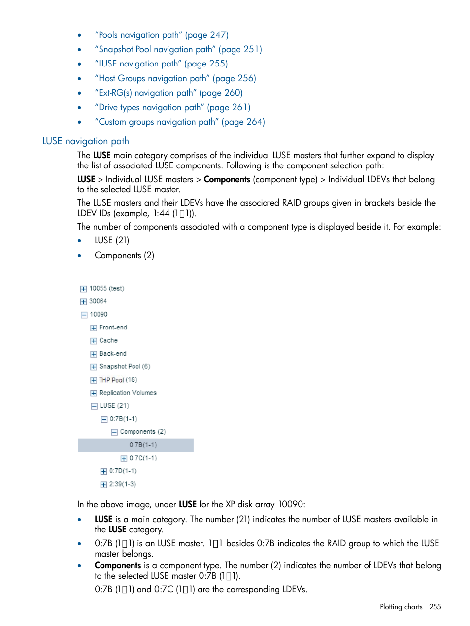 Luse navigation path, Luse | HP XP Performance Advisor Software User Manual | Page 255 / 417