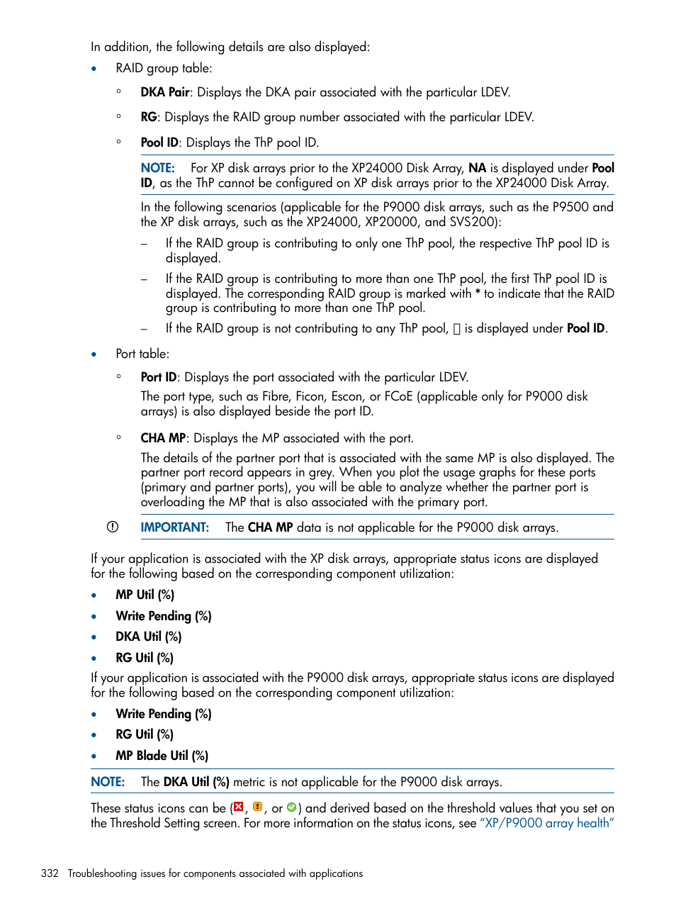 HP XP Performance Advisor Software User Manual | Page 332 / 417