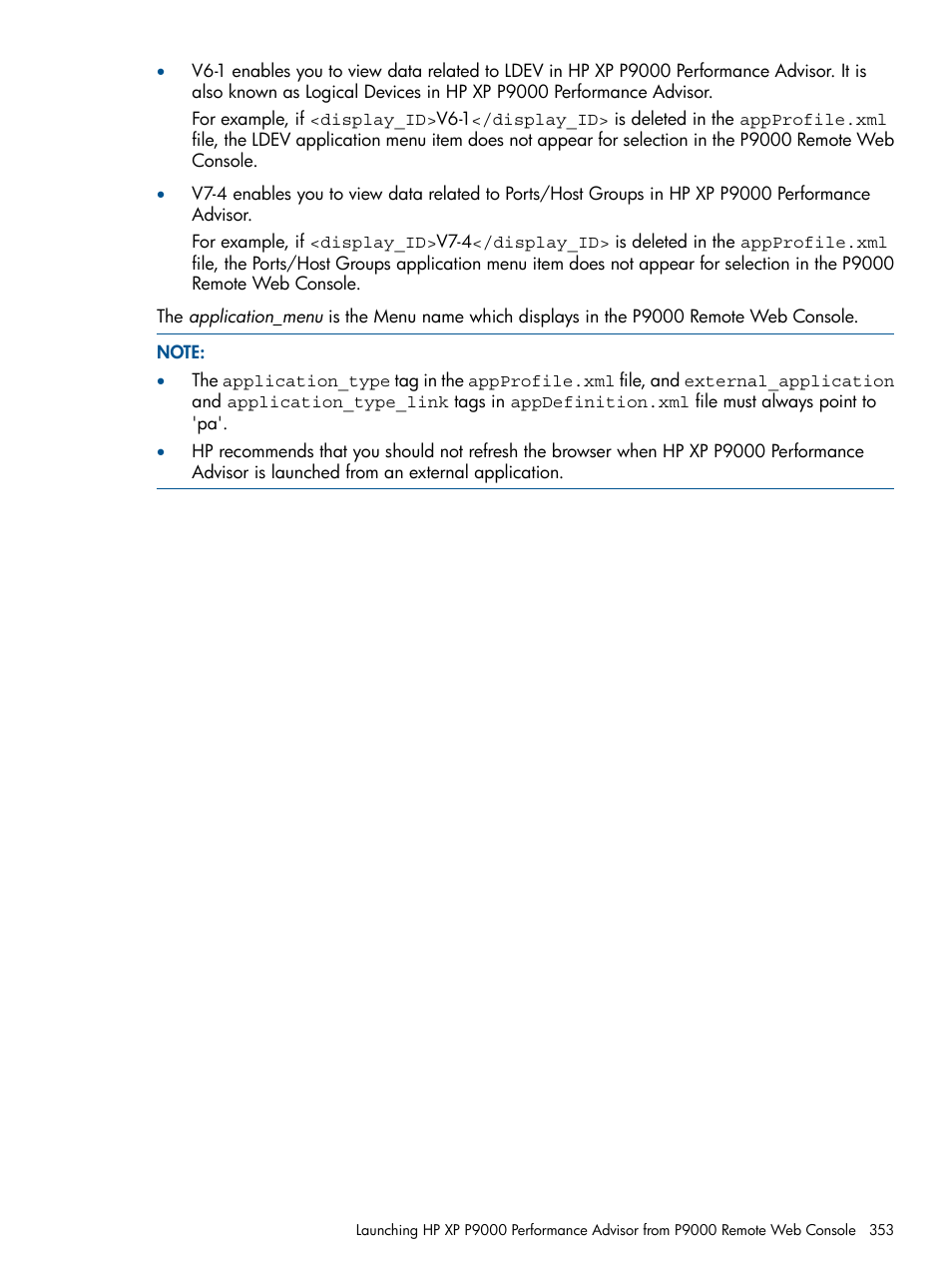 HP XP Performance Advisor Software User Manual | Page 353 / 417