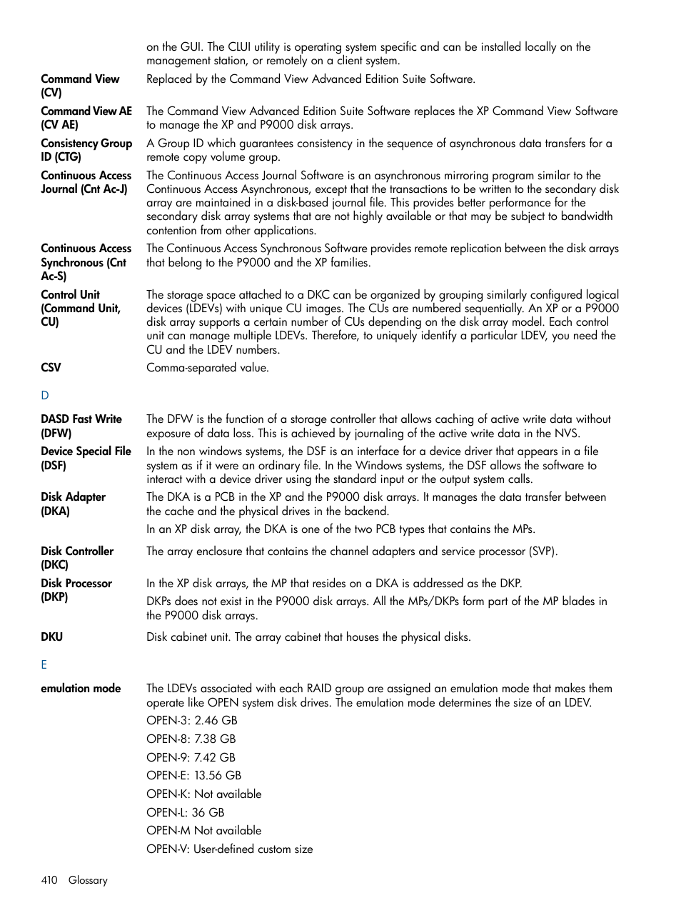 HP XP Performance Advisor Software User Manual | Page 410 / 417