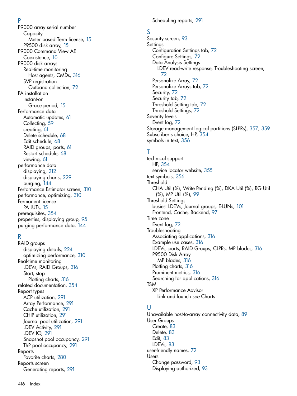 HP XP Performance Advisor Software User Manual | Page 416 / 417