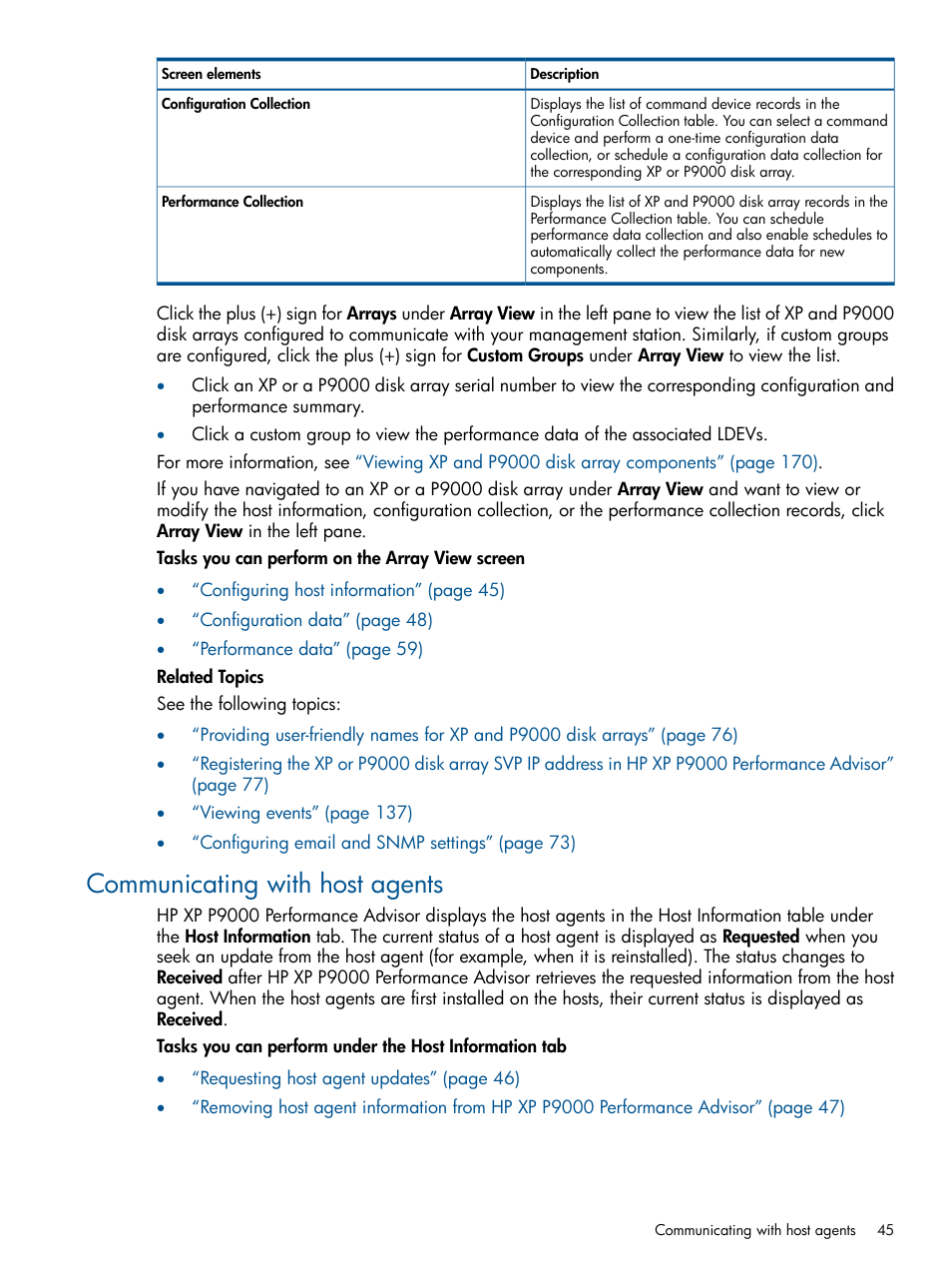 Communicating with host agents | HP XP Performance Advisor Software User Manual | Page 45 / 417