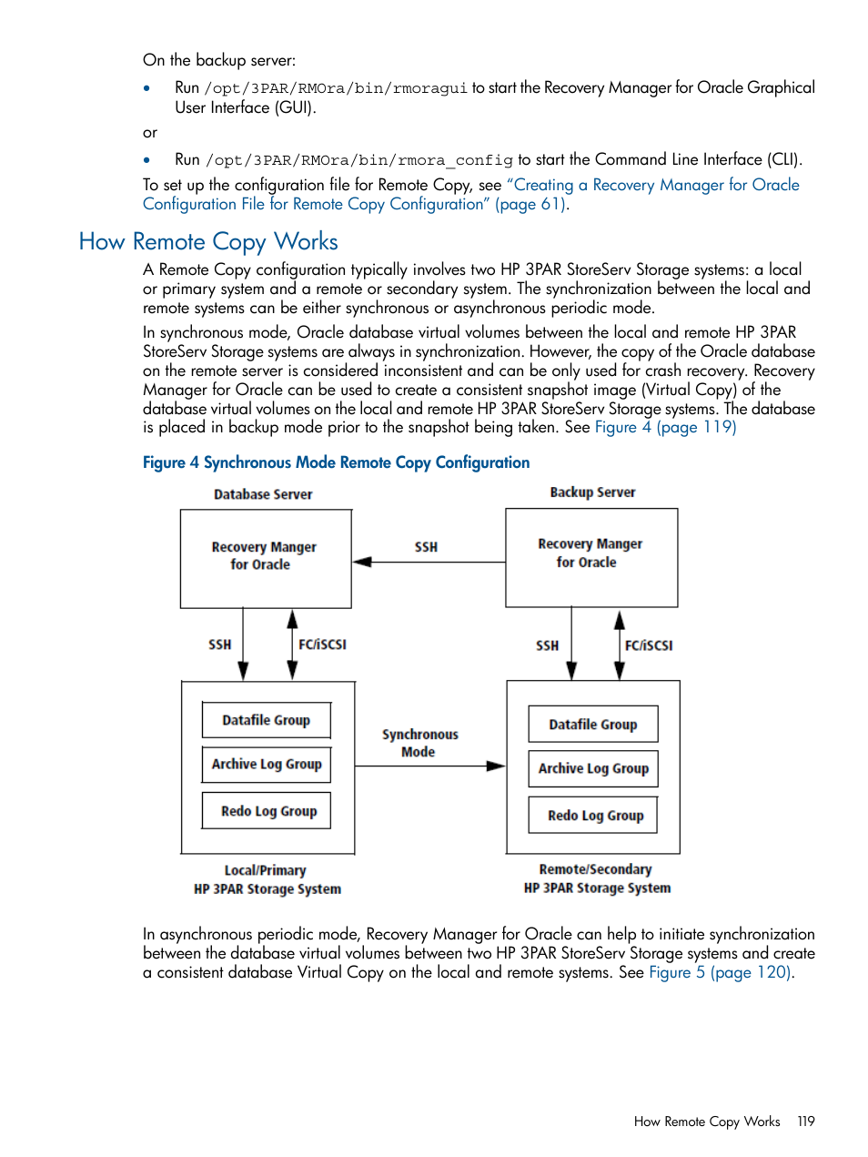 How remote copy works | HP 3PAR Application Software Suite for Oracle User Manual | Page 119 / 215