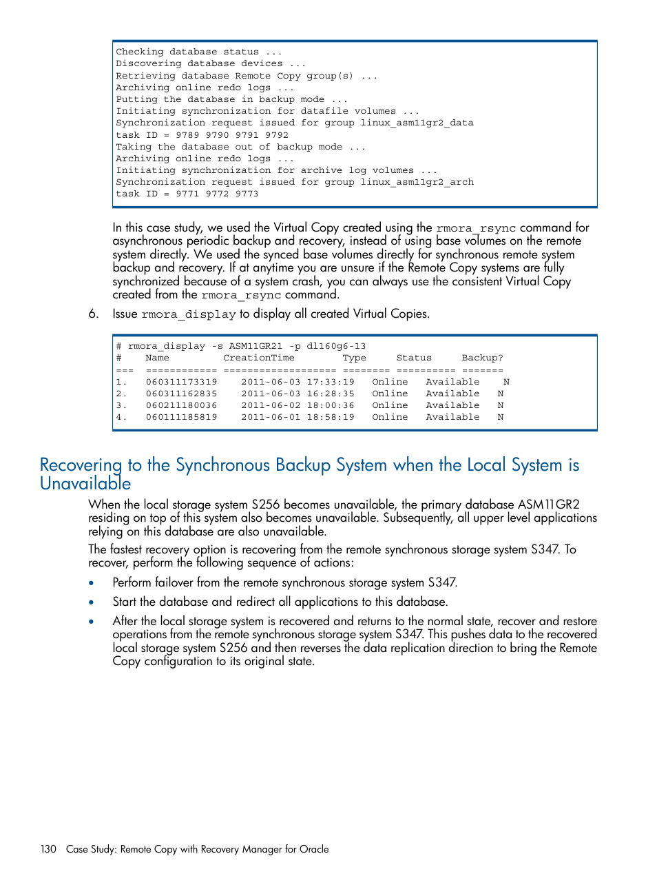 HP 3PAR Application Software Suite for Oracle User Manual | Page 130 / 215