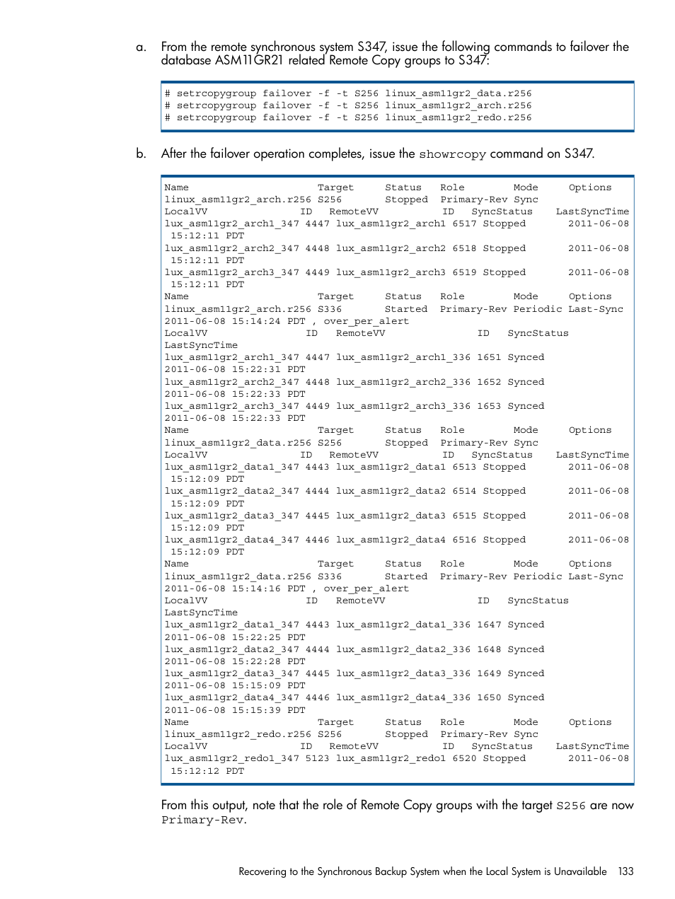 HP 3PAR Application Software Suite for Oracle User Manual | Page 133 / 215