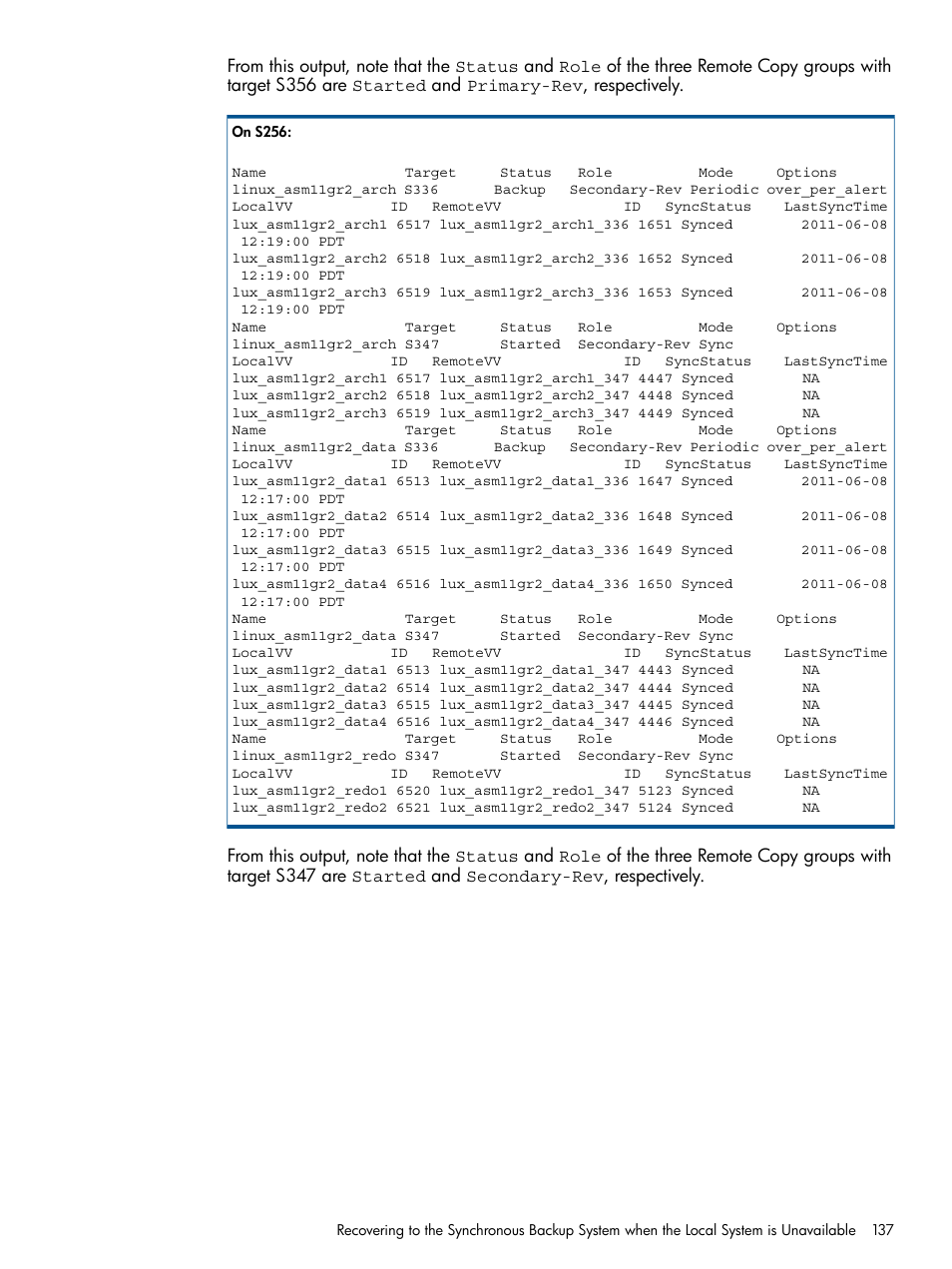 HP 3PAR Application Software Suite for Oracle User Manual | Page 137 / 215